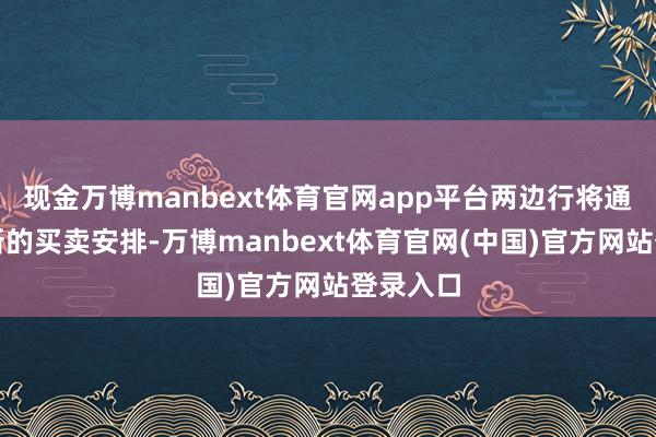 现金万博manbext体育官网app平台两边行将通告一项新的买卖安排-万博manbext体育官网(中国)官方网站登录入口