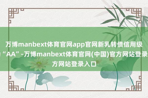 万博manbext体育官网app官网新乳转债信用级别为“AA”-万博manbext体育官网(中国)官方网站登录入口